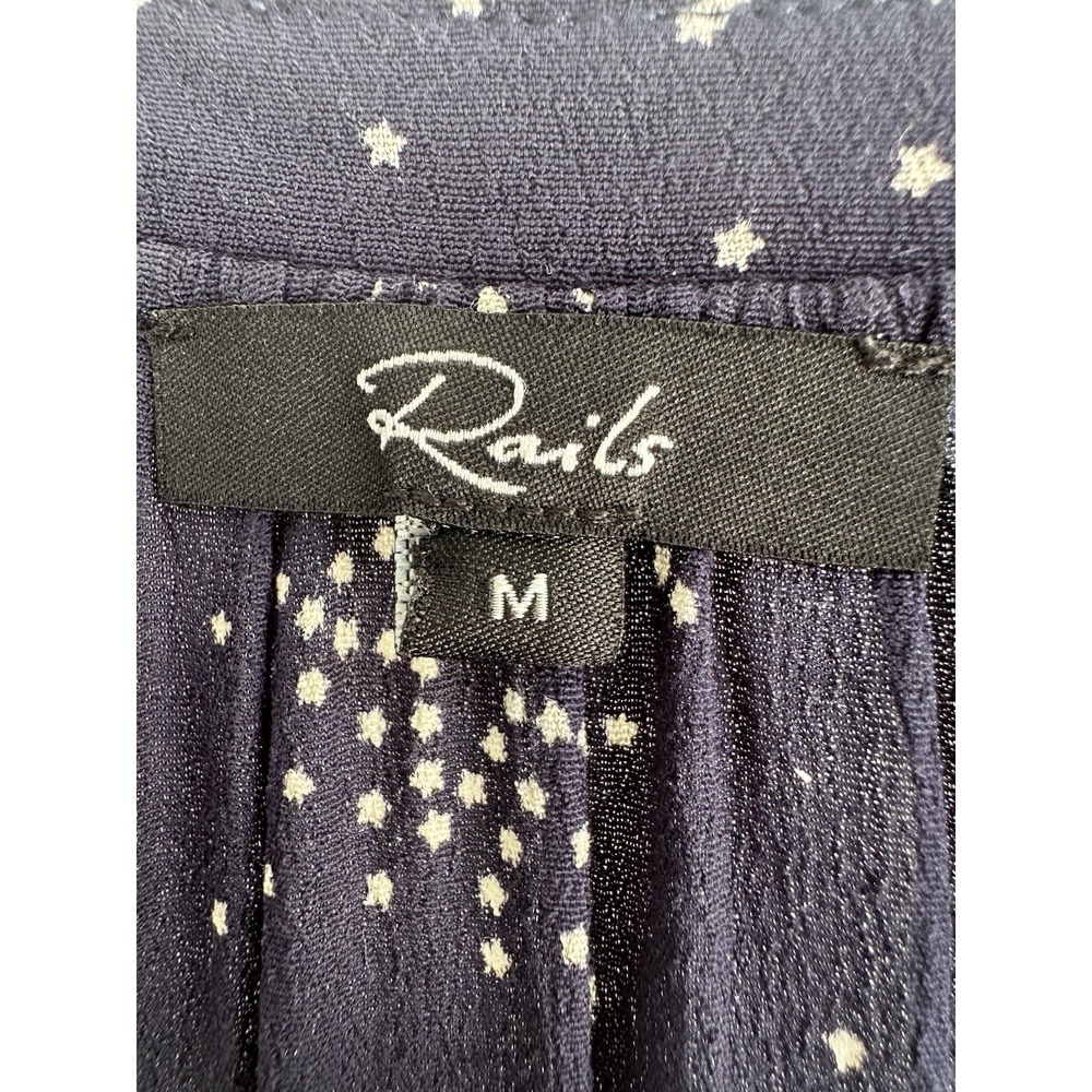 Rails Jasmine Dress Navy Stella Stars Size M 100% Rayon Mini Boho Chic - Picture 4 of 9